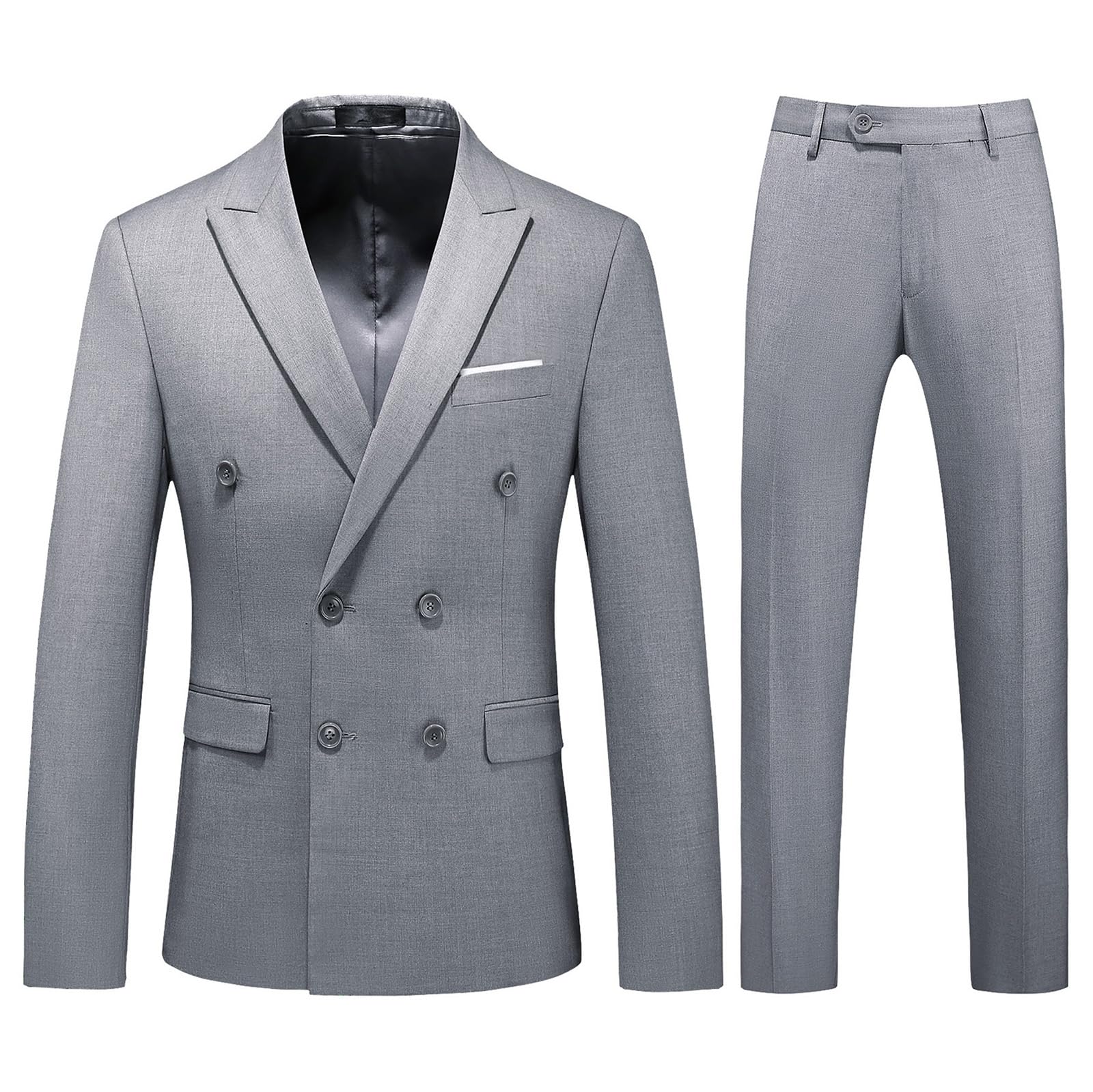 Mens Suits Slim Fit 2 Piece Double Breasted Blazer Tuxedo Suit Set for Men Casual Wedding Casual Business