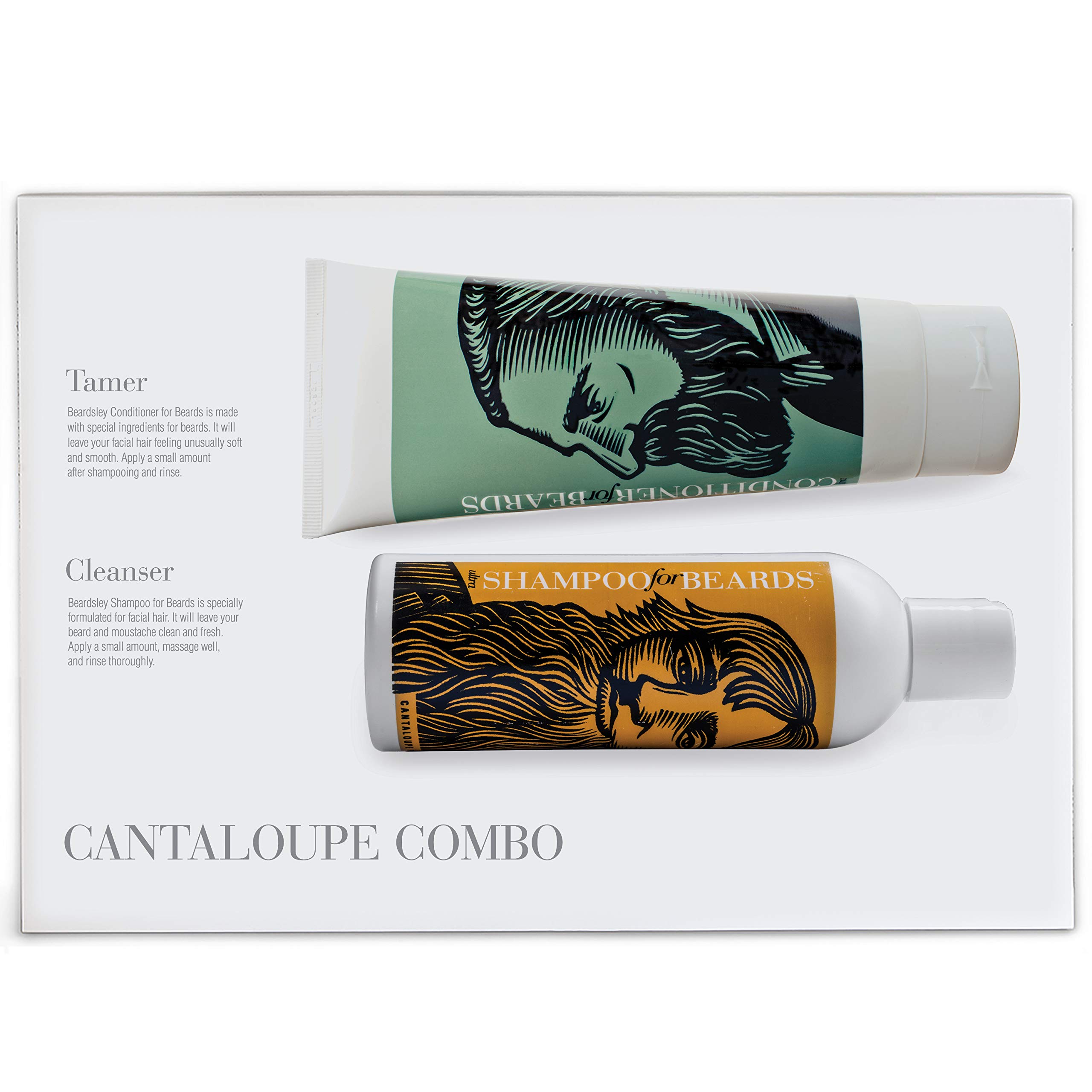 Beardsley & Company, LLCBeard Care Products, Shampoo Wash and Ultra Conditioner Softens, Smooths Strengthens Beard Growth Value Set by (Cantaloupe Deluxe)