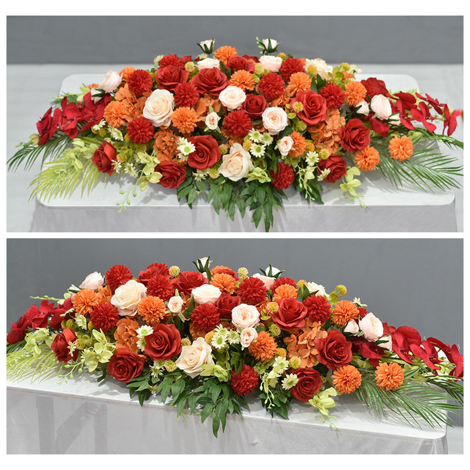 Formal Meeting Table Floral, Corporate Decor Arrangement, Business Table Floral, Artificial Flower Decoration For Formal Venues, Meetings, Corpora(Size:100×40×25cm (39.37×15.75×9.84in),Color:C-2 Pcs)