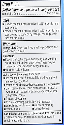 Miniatura 10 de Tienda Basic Care - Comprimidos de famotidina de 20 mg máxima concentración reductor de ácido para alivio de la acidez estomacal 200 unidades