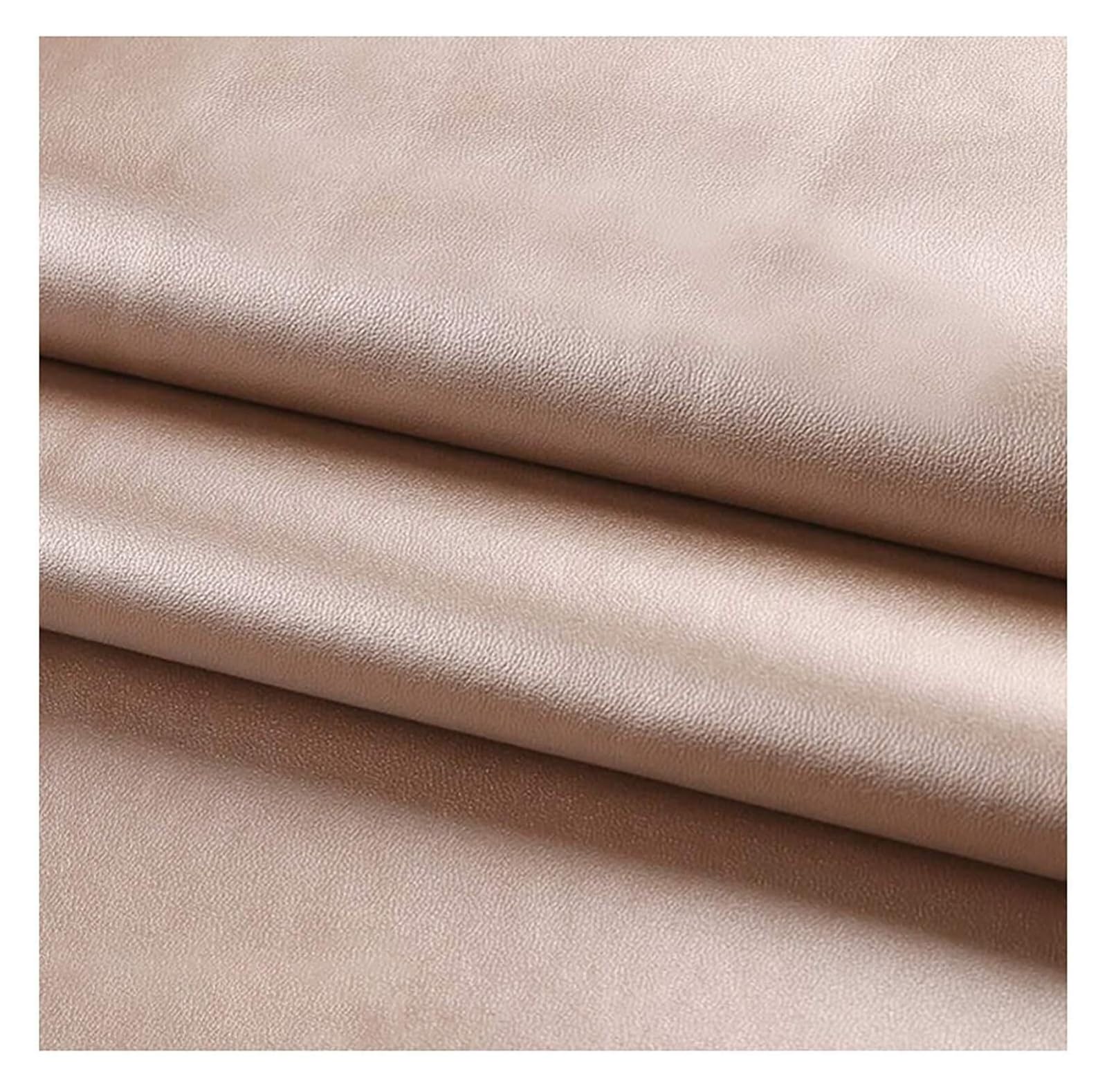 Waterproof Faux Leather Fabric， Pearl Faux Leather Upholstery Fabric Champagne 1m x 138cm