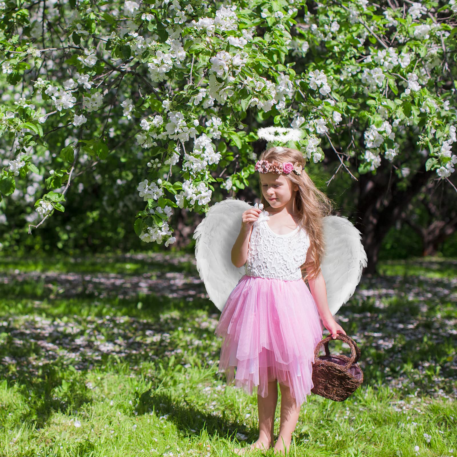 Ailes D'ange Et Auréole D'ange Pour Femme,60CM Ailes D'ange Avec