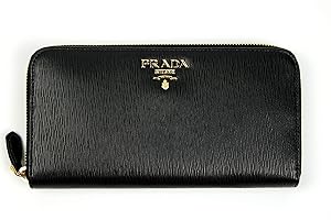 Amazon.com: Prada Women's Black Leather Long Wallet 1ml506
