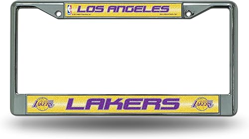Vista 58 de NBA Bling Chrome License Plate Frame with Glitter Accent