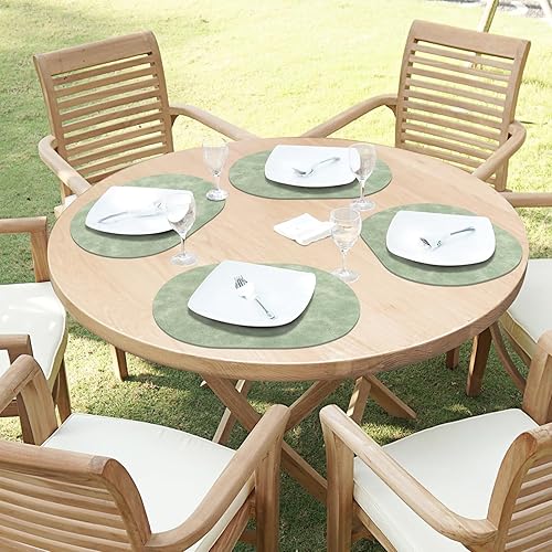 Miniatura 7 de ADRIMER Juego de 6 manteles individuales ovalados resistentes al calor, lavables de 12 x 17 pulgadas, manteles individuales impermeables, manteles