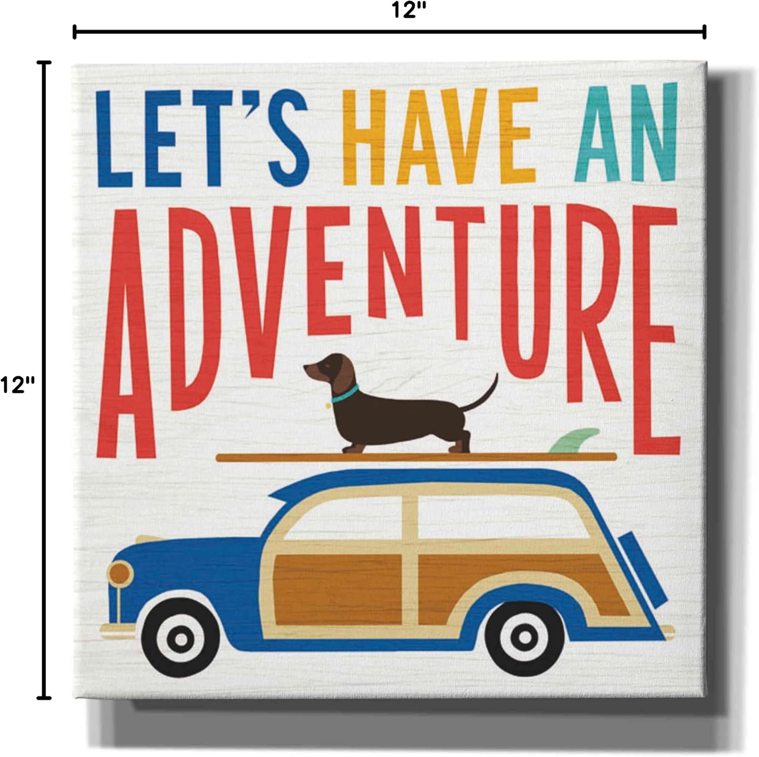 Epic Graffiti 'Beach Bums Woodie' by Michael Mullan, Canvas Wall Art, 12"x12"