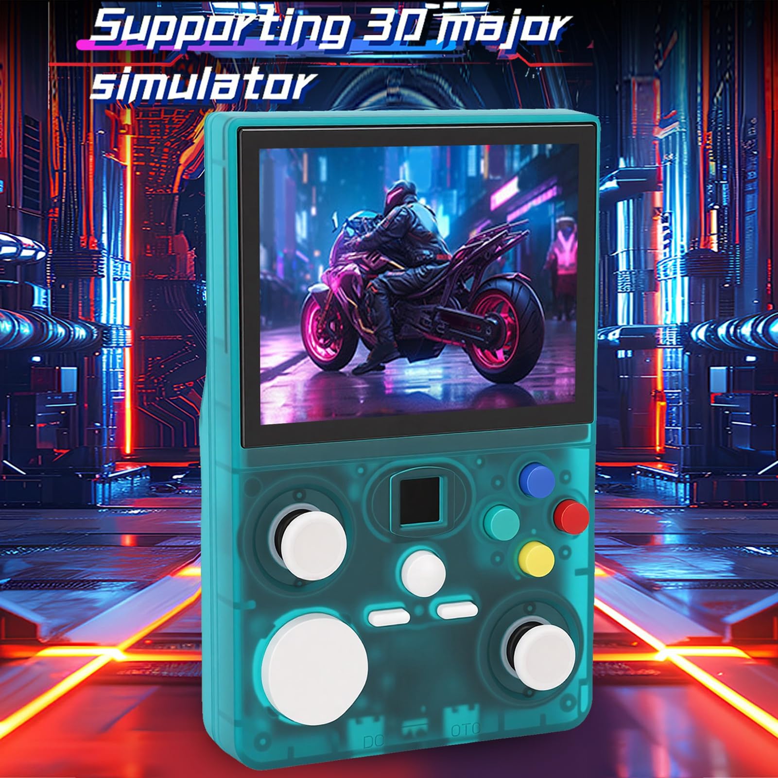 Console di Gioco Portatile Schermo MIPI Portatile Ad Alta Definizione da 3,5 Pollici con Doppio Joystick per Casa e Viaggio, Console per Videogiochi retrò ABS per (128G) (128G)