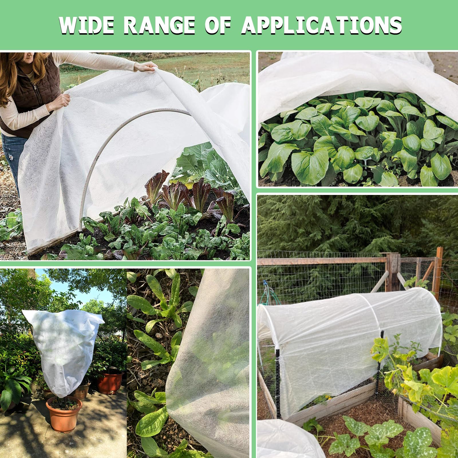 Cubiertas para plantas, protección contra congelación, tela de 7 x 100 pies para plantas al aire libre, cubierta de plantas de invierno para protección contra heladas, manta flotante para