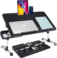 Mesa de Laptop Ajustável da BUILDEC com Gaveta de Armazenamento, Portátil e Dobrável para Ler, Comer, Trabalhar, Escrever, Jogar e Desenhar na Cama, Sofá e Chão