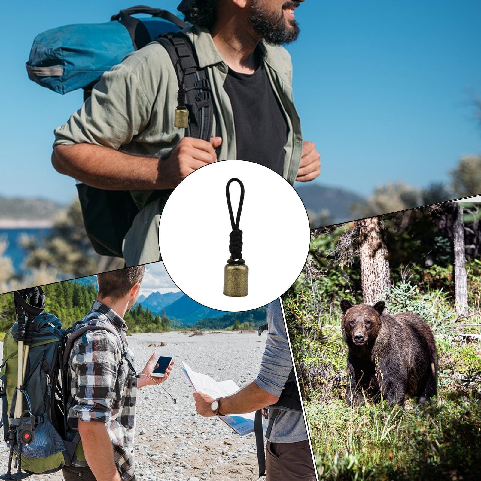 Wanderglocke für Tasche, Laute Bärenglocke - Laute Bärenglocke Vintage Metall Wanderglocke | Mehrzweck-Taschenanhänger für Outdoor-Zubehör mit Schalldämpfer zum Wandern und Klettern