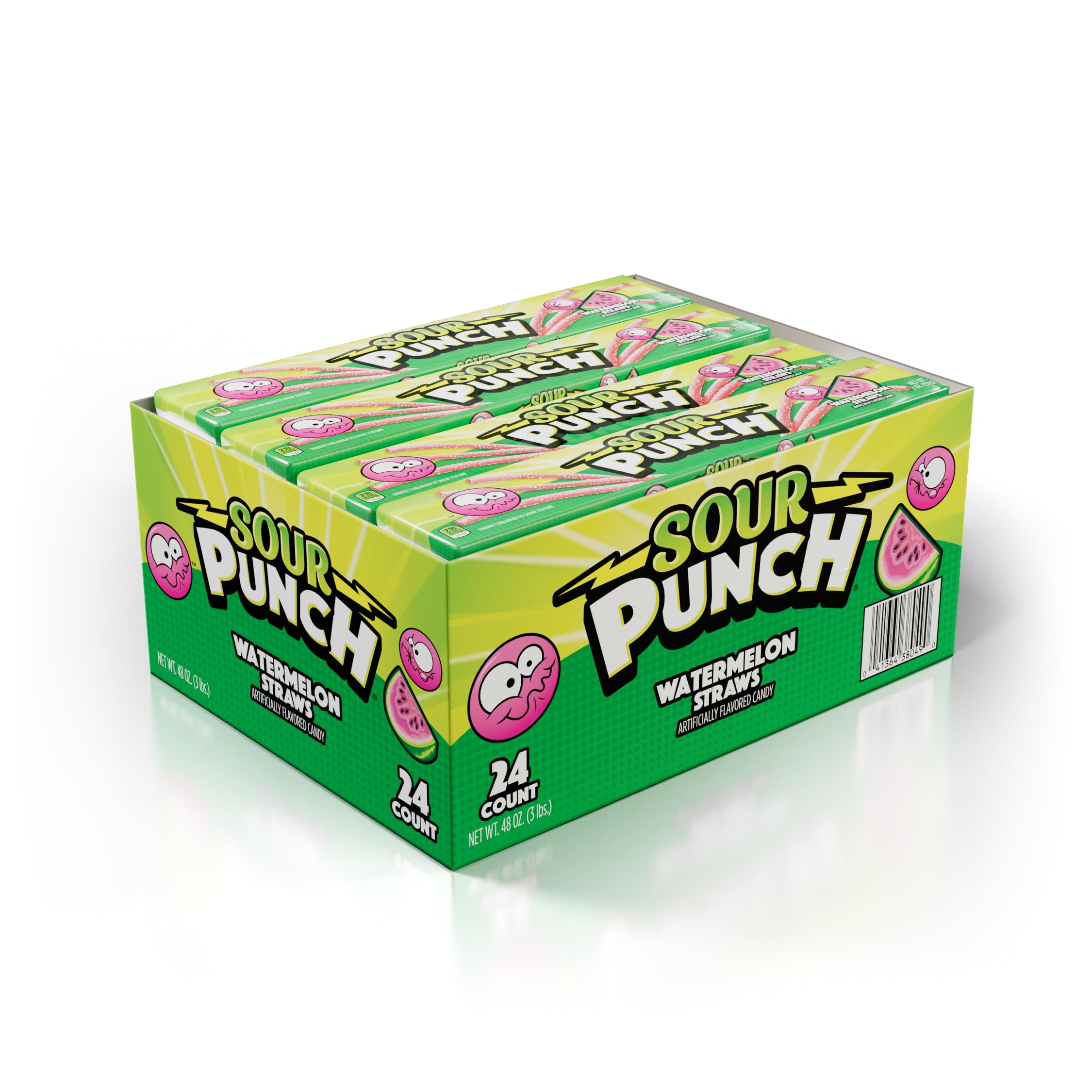 Amazon.com : Sour Punch Watermelon Sour Straws, 2oz Tray, (24 Pack