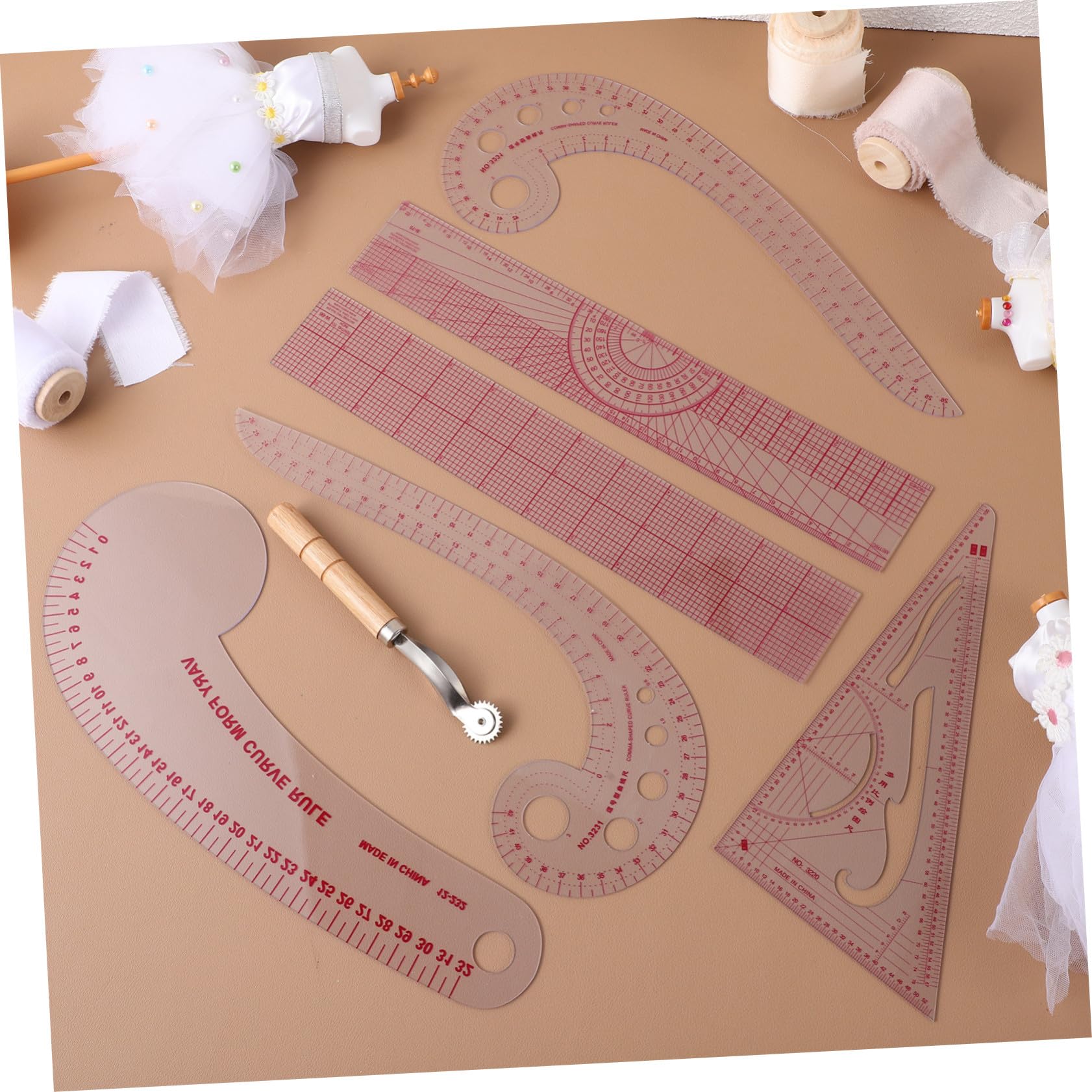 Reglas Costura Flexibles Plástico con Curvas Francesas y Medidor Ropa para Modistas Diseñadores y Principiantes Herramienta Patrón Prendas