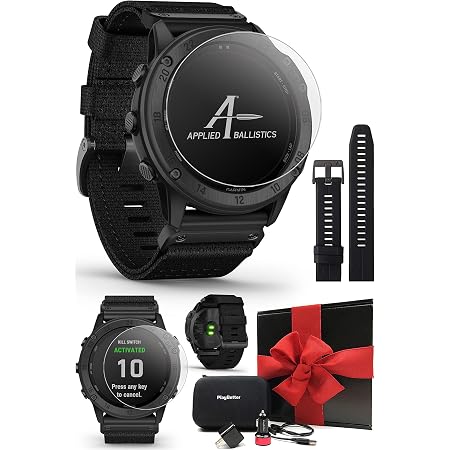 Amazon.com: Garmin tactix Delta Solar con balística aplicada paquete de  caja de regalo de reloj GPS táctico | con banda negra, protectores de  pantalla, adaptadores de coche/pared y funda rígida | Modo