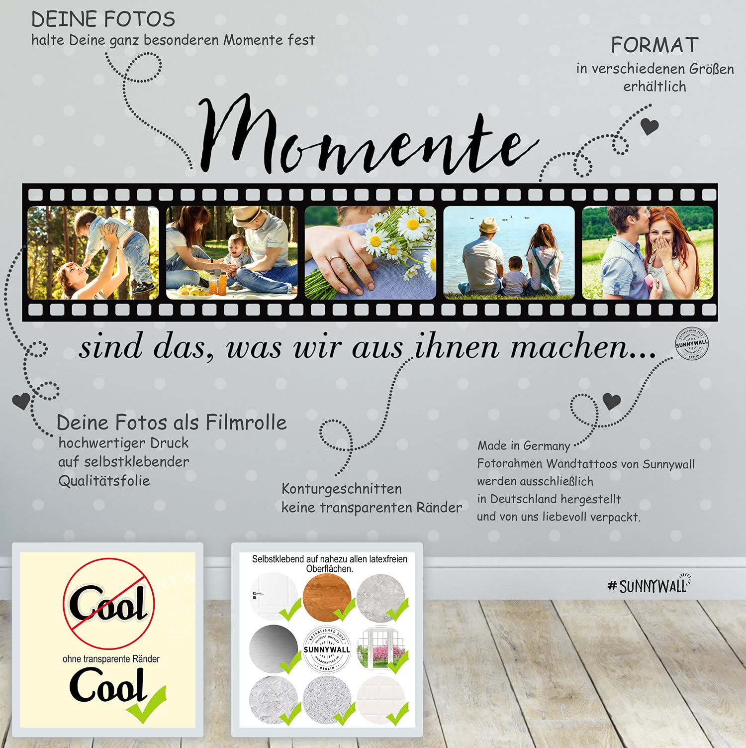 Wandtattoo Filmrolle Wunschbild Schwarz für Kinderzimmer