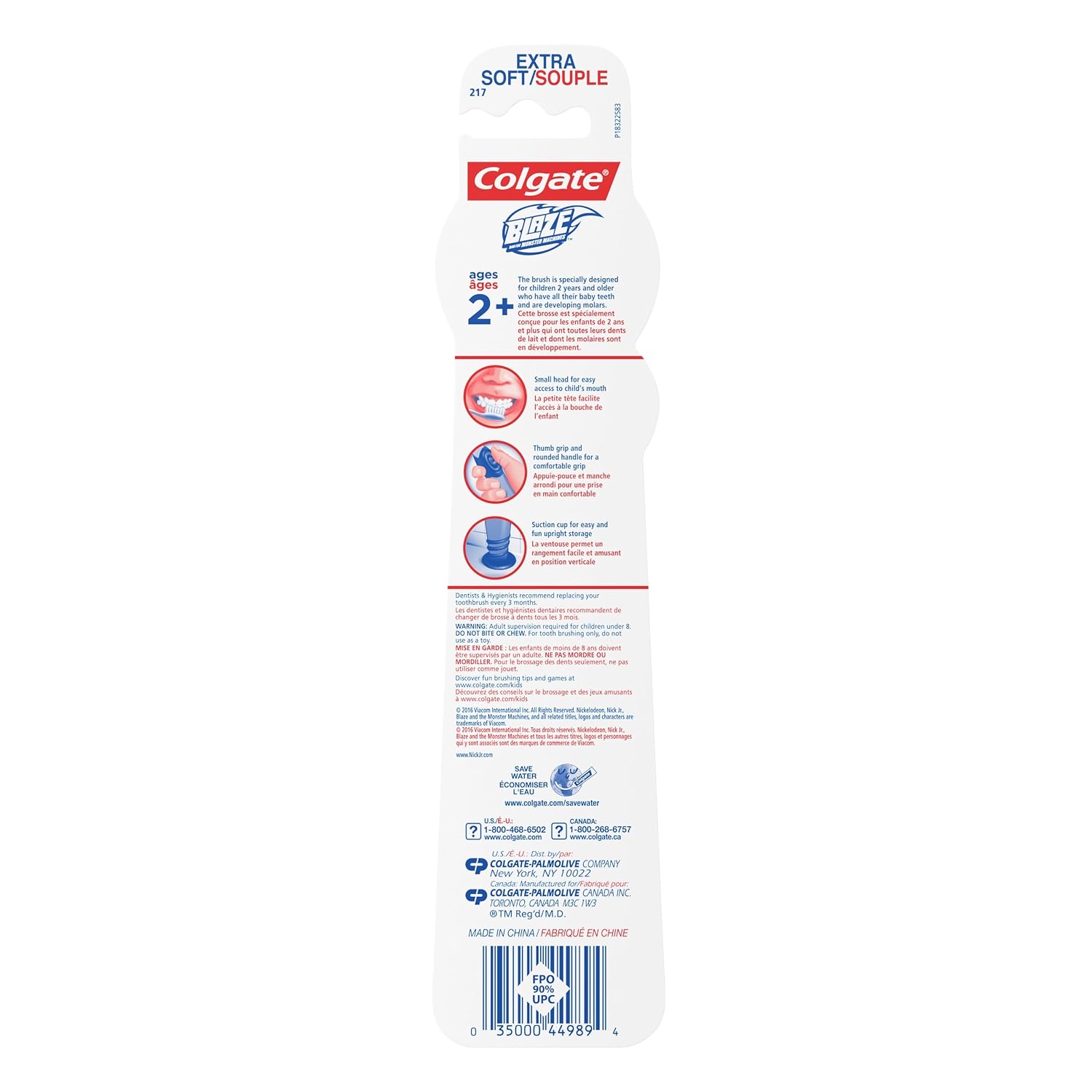 Colgate Kids Soft Toothbrush with Suction Cup, Blaze Value Pack (2 Count)