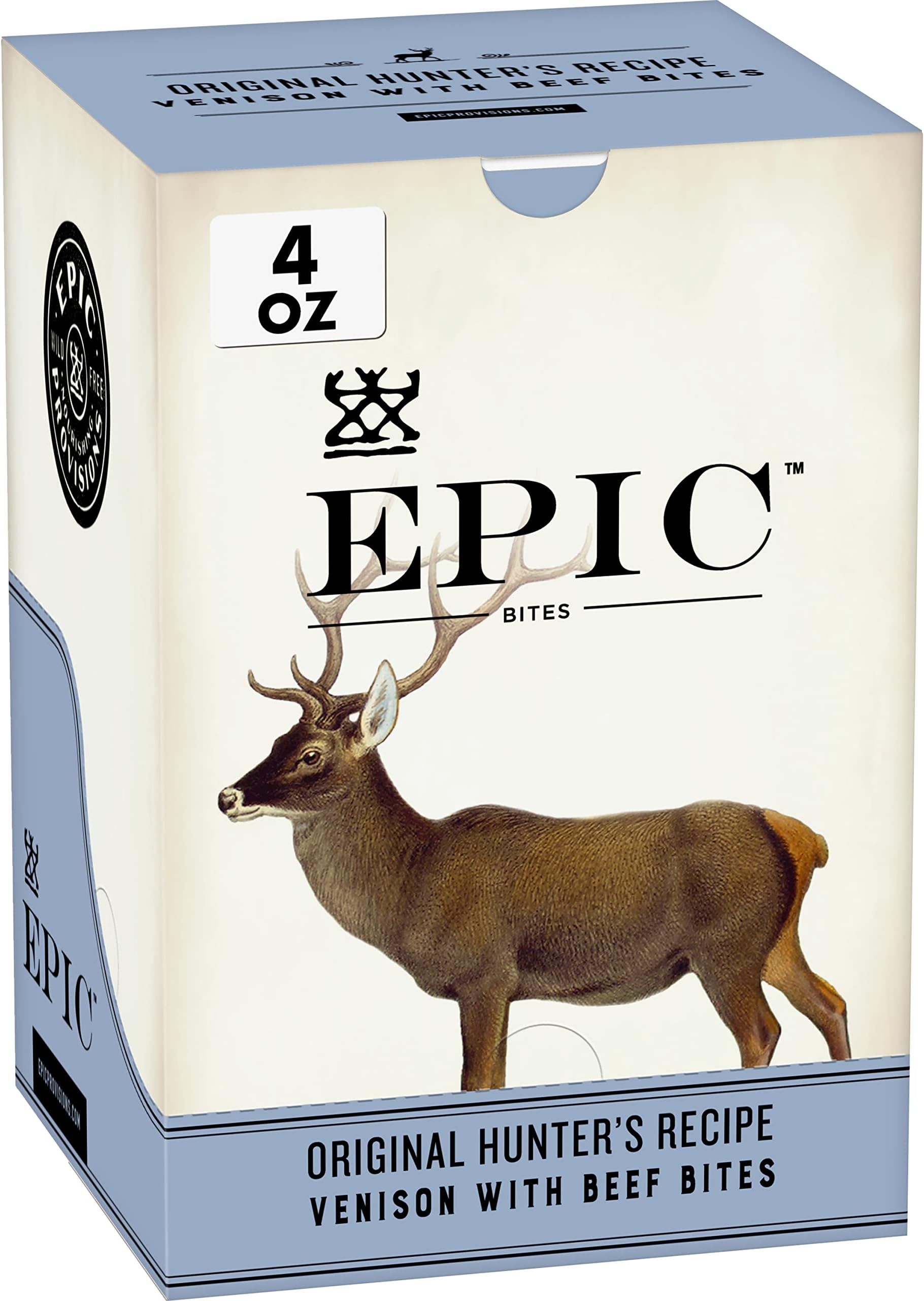 Venison with Beef Bites, Original Hunter's Recipe, Keto Friendly, Whole30 Approved, Gluten Free, 8 Count, 20 oz