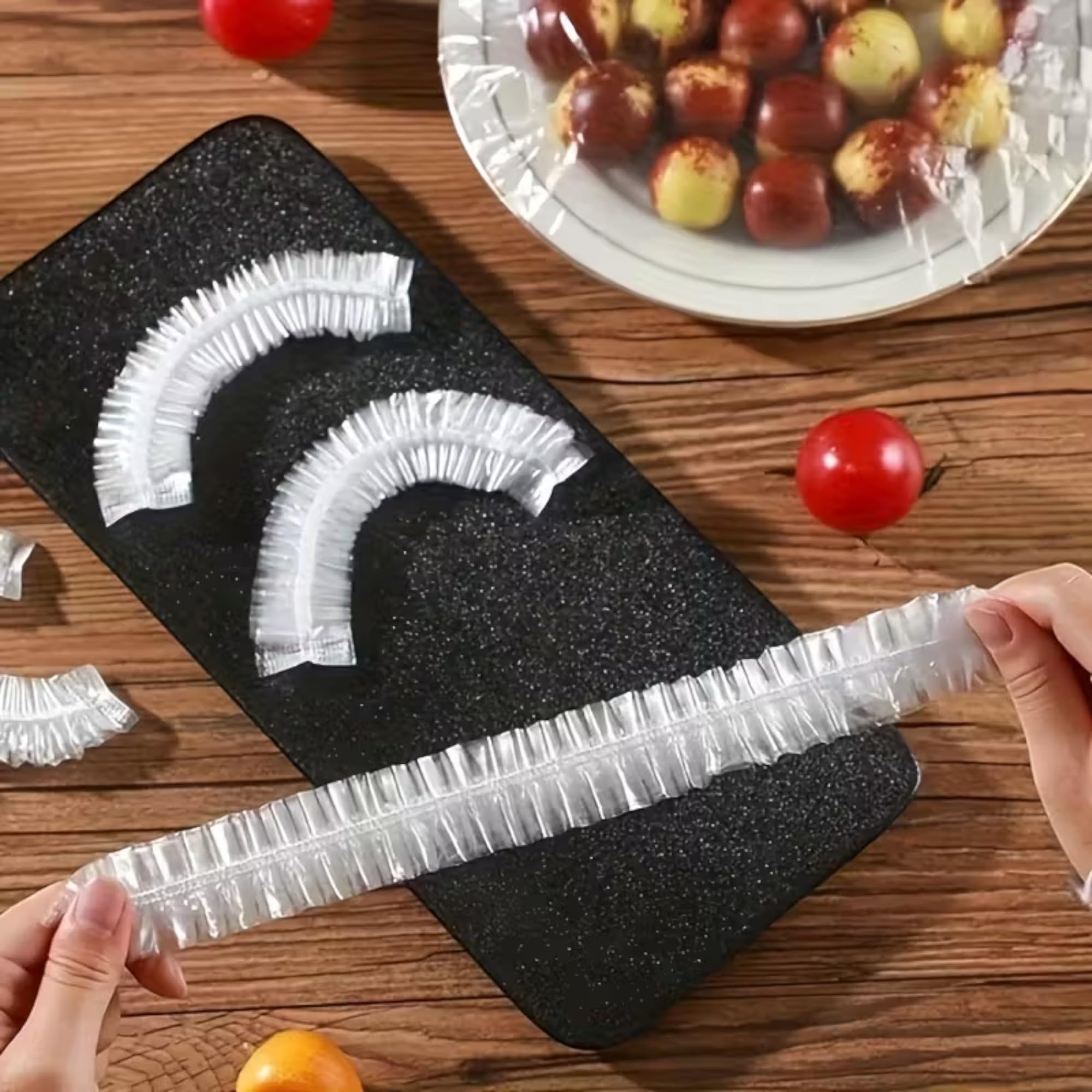 Copri Alimenti Riutilizzabili con Elastico Trasparenti Estensibili 10-25 cm per Ciotole Piatti Contenitori Conservazione Fresca