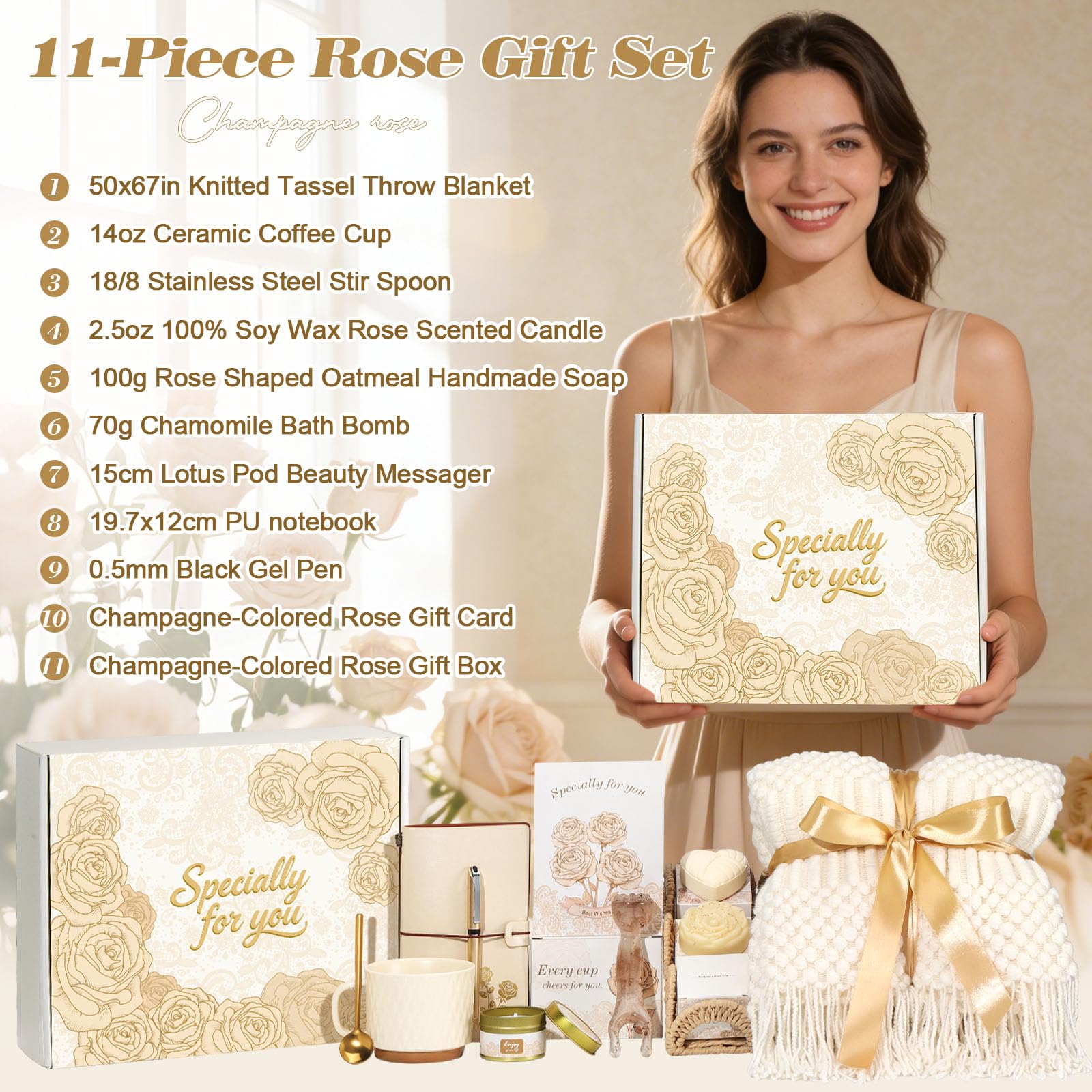 Birthday Gifts for Women Self Care Gift Set for Mom Her Best Friend - Get Well Soon Sympathy Gift basket for Women, Thinking of You Relaxation Gift Appreciation Thank You Spa Gifts Basket for Women