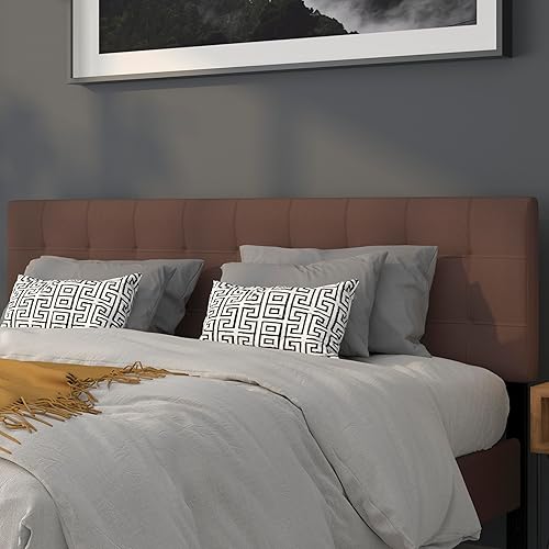 Miniatura 15 de EMMA + OLIVER Cabecero acolchado capitoné tamaño Queen en tela gris oscuro Gris-oscuro,Beige,Marrón oscuro,Gris,claro,Blanco,Negro