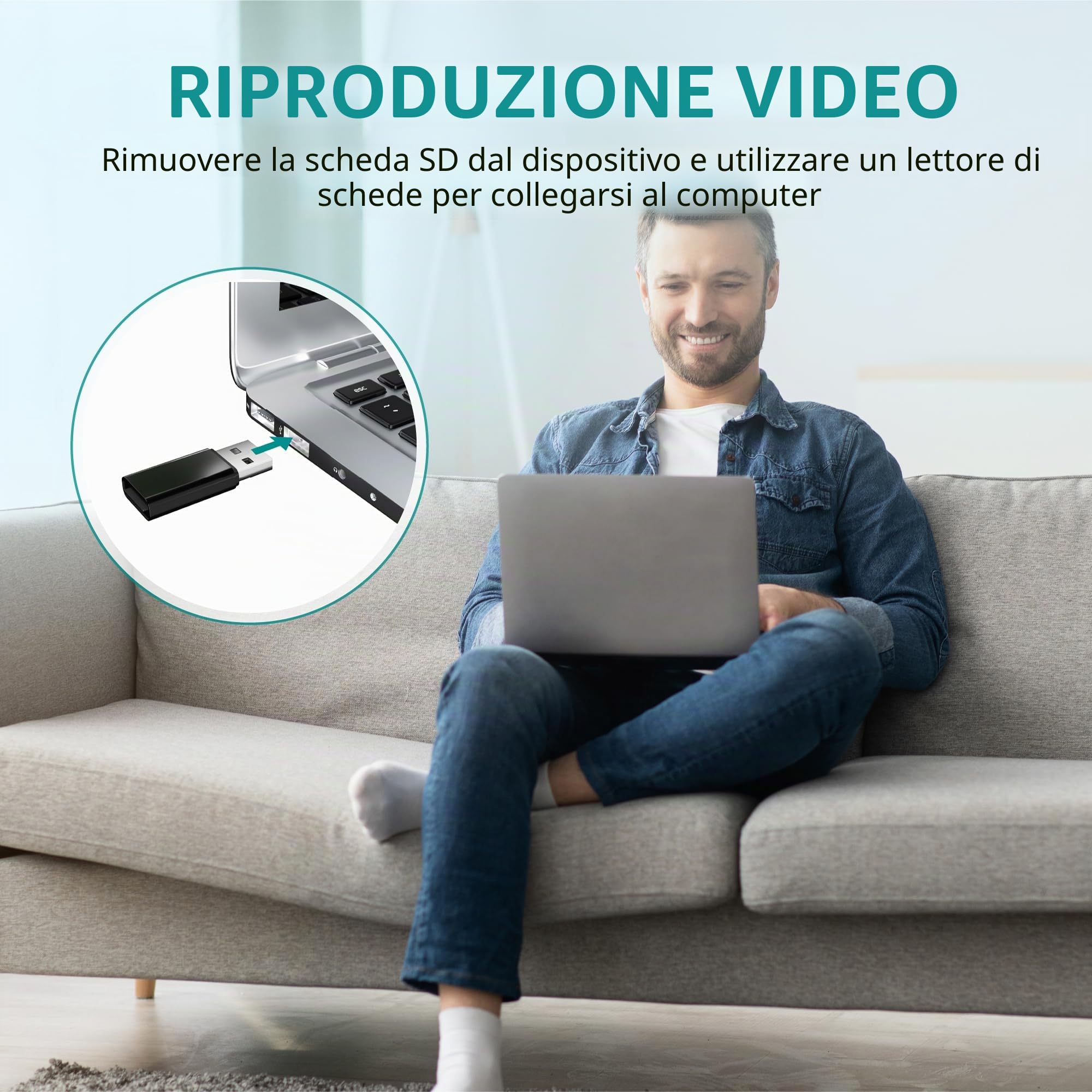DUVIX Telecamera Spia Nascosta 64GB con Caricatore USB, 1080P HD Telecamera di Sorveglianza con Rilevazione di Movimento e Visione Notturna, Mini Telecamera Sicurezza Portatile per Casa e Ufficio