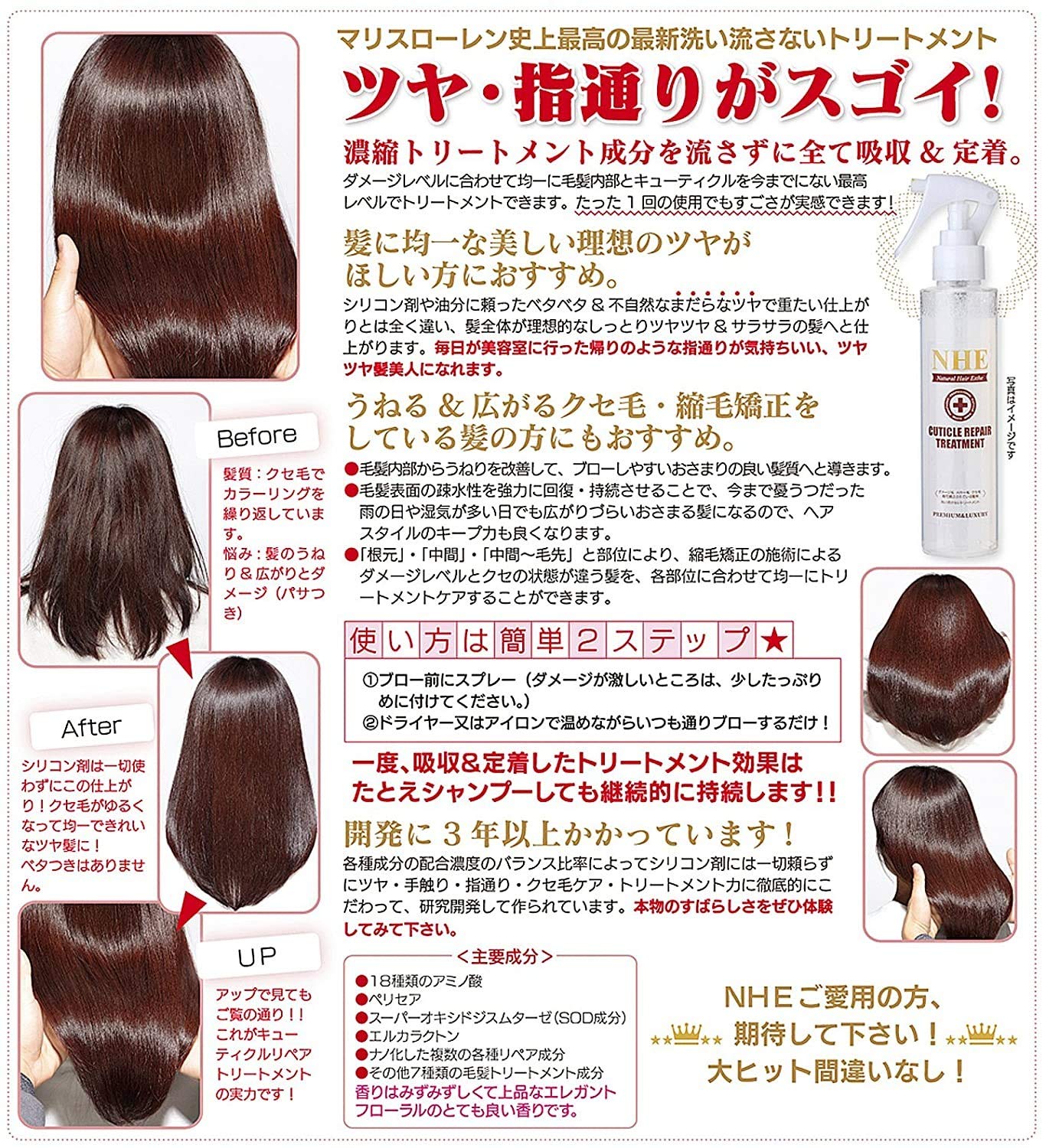 Amazon | NHE キューティクルリペアトリートメント 150ml | NHE | ヘア