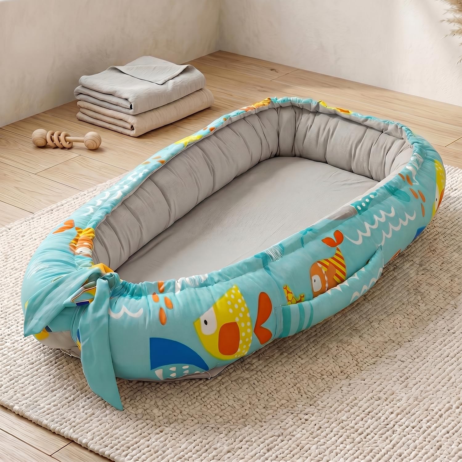 StarAndDaisy Baby Nest/Sleeping Bed for New Born Boy & Girl Soft & Comfortable Baby Beddig Set for Baby/Foldable & Washable, Baby Sleeping Bag Set.-image-49