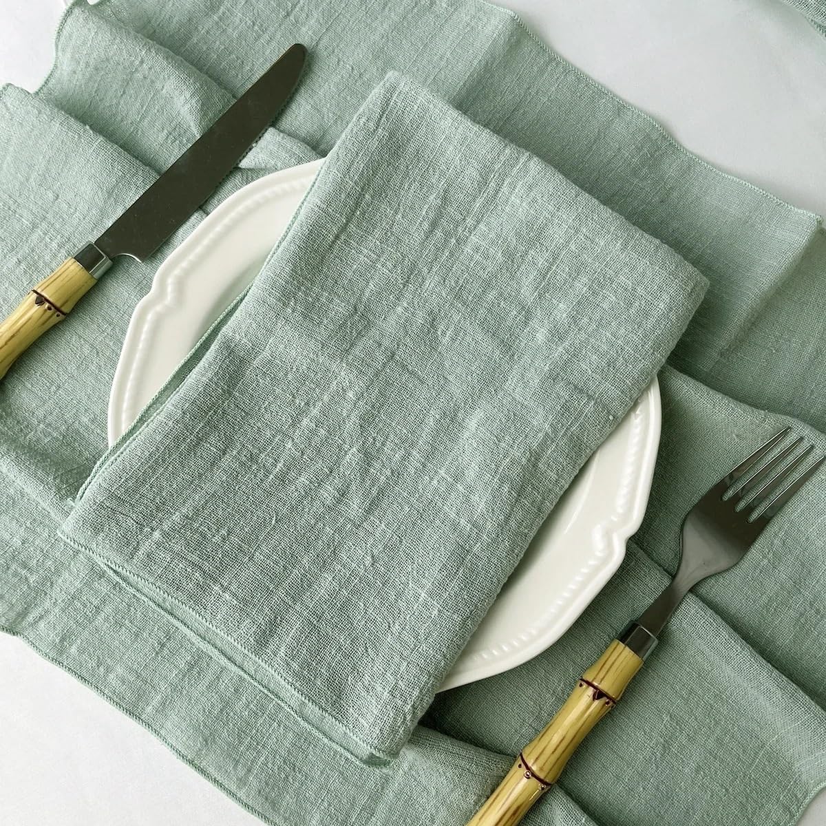 Servilleta, 100 Piezas de Gasa decoración Bodas, Uso Diario, manteles(Dark Khaki)