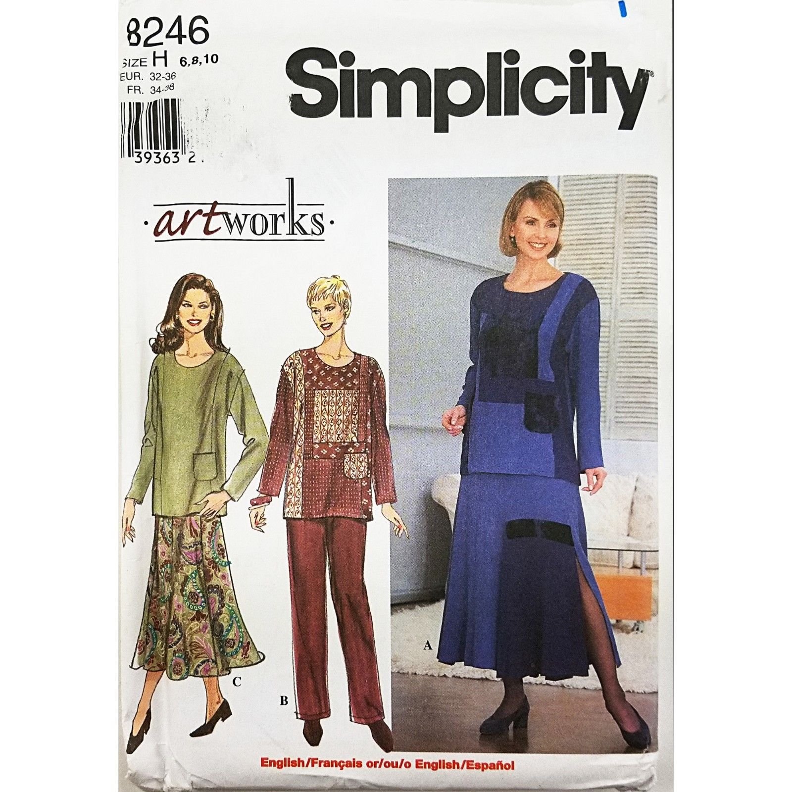 Patron Simplicity 8246 haut femme jupe pantalon pochette multi-taille