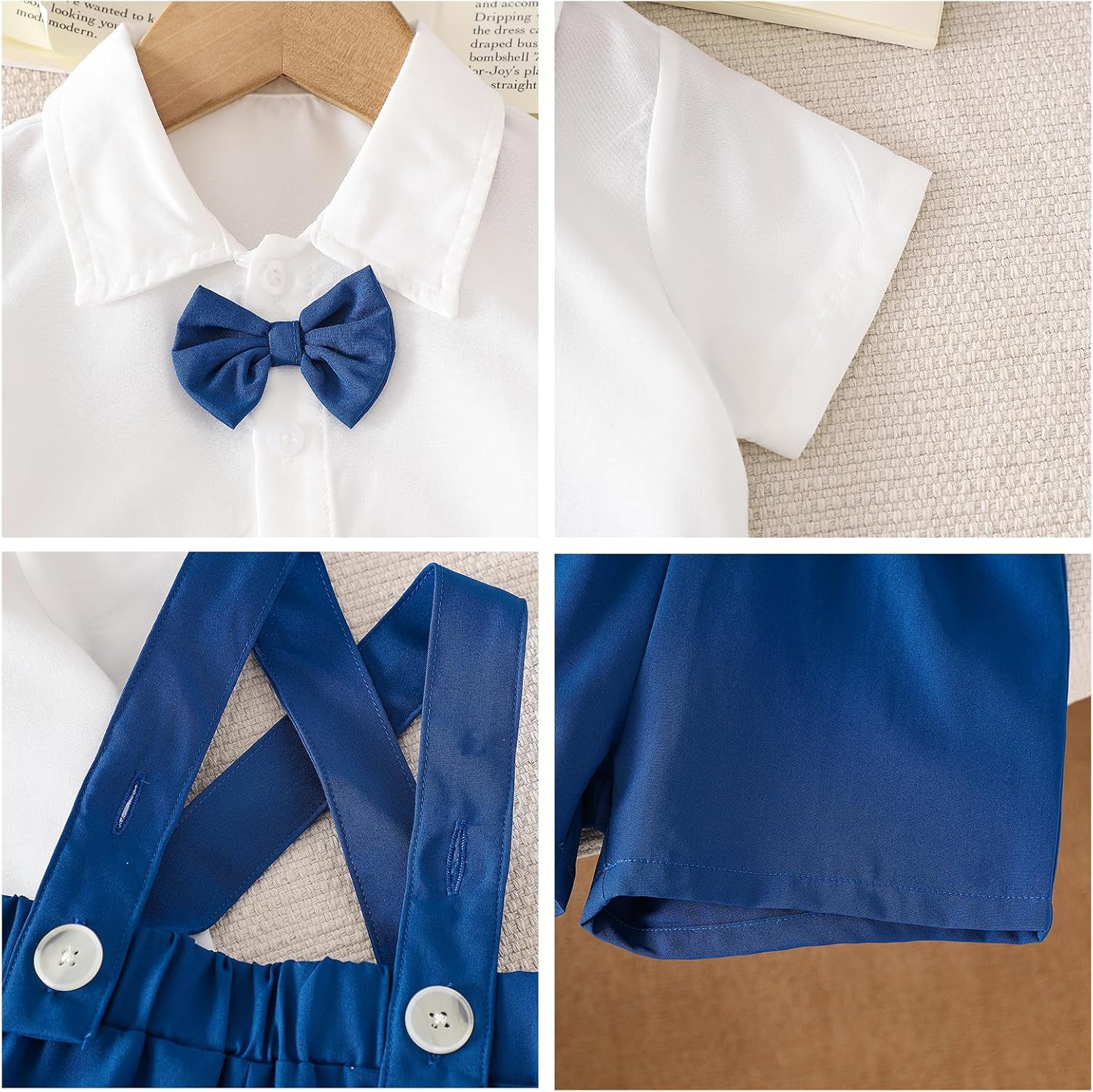 Boys' Baptism Outfit,Wedding Birthday Party Tuxedo Gentleman Suit, Infant Toddler Christening Suit - Image 4