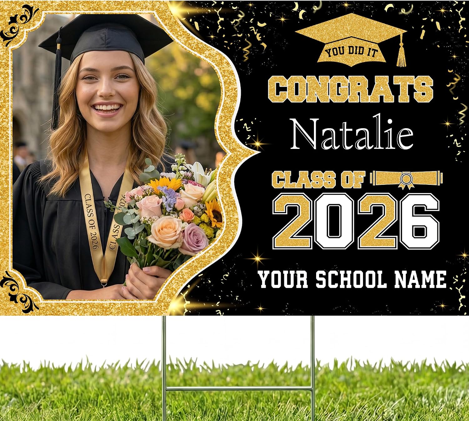 Personalized Graduation Yard Sign 2026 With Photo, Class Of 2026 Yard Signs, High School Graduation, Graduation Senior Sign 2026, College Graduation, Graduation Decoration Lawn Sign, Congrats #1