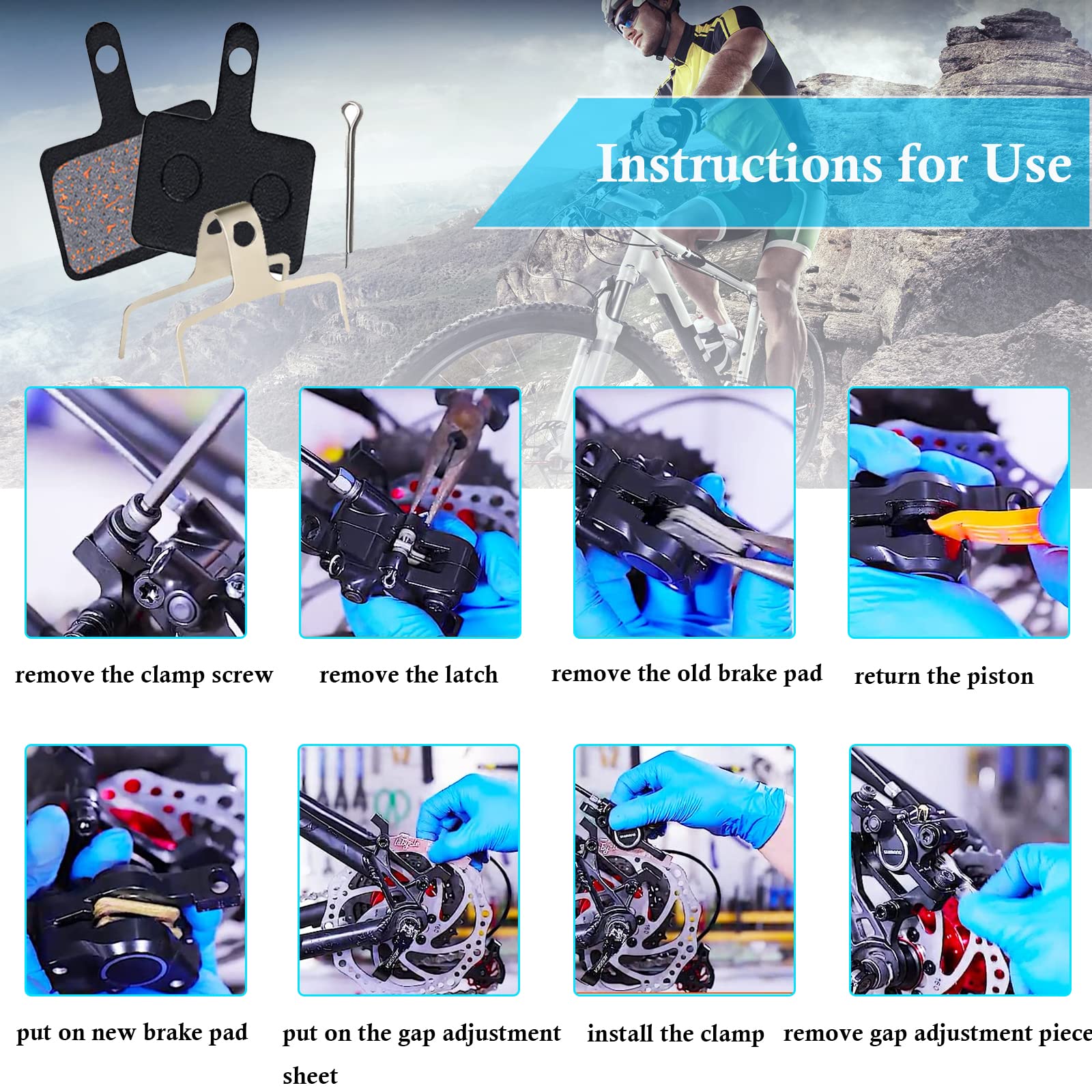 Pastiglie Freni Shimano Per MTB - 4 Coppie Resina, Compatibili Con Modelli M315, M416, M447, Ecc. - Foto 6