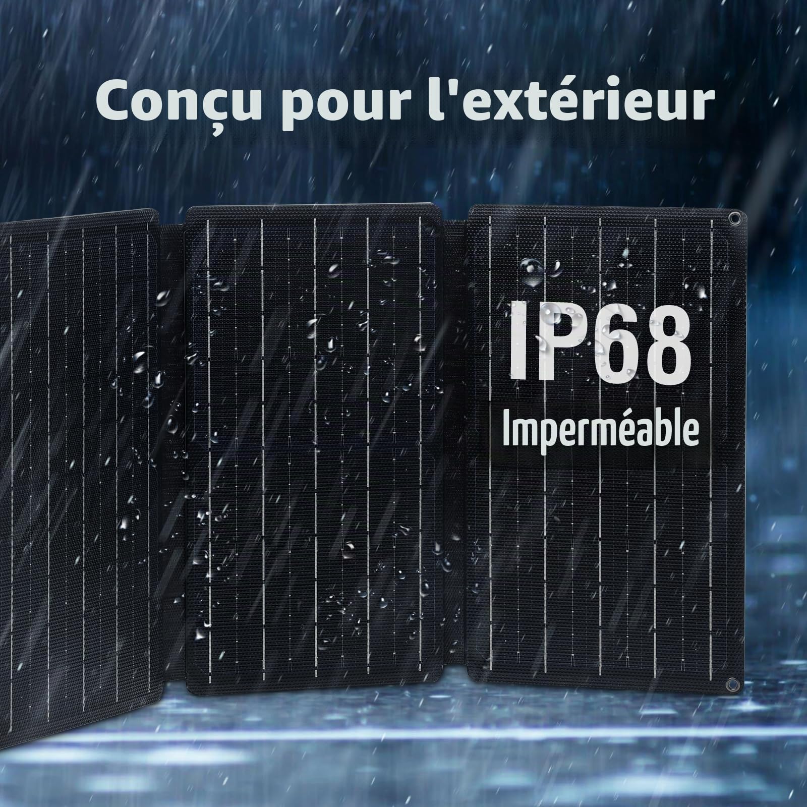 Raddy SP30 30W Panneau Solaire, Chargeur Solaire Portable Pliable, Port USB QC3.0/Type-C/DC 18V Chargeur de Batterie à Charge Rapide pour Camping en Plein air Randonnée