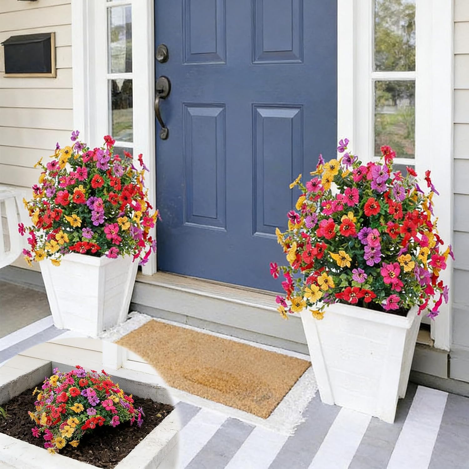 Zealburst Flowers, Zealburst Artificial Flowers Violet for Outdoor Indoor Garden Home Decoration (4)