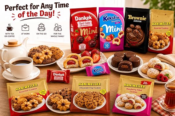 Assorted Snack Variety Pack Mini Cakes and Cookies Bundle, Strawberry Filled Cakes, Chocolate Chip Cookies, Raspberry Filled Cookies & Assorted Cookies, 6 Pack