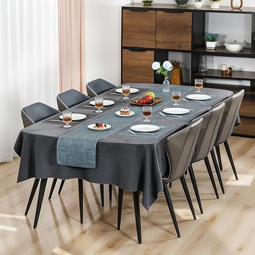 Miniatura 3 de Myir JUN Juego de 4 manteles individuales de doble cara, de piel sintética, para interiores, para mesa de comedor, exteriores, cuadrados,