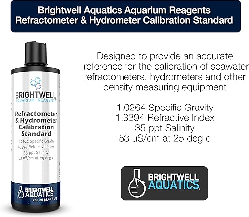 Miniatura 2 de Brightwell Aquatics Estándar de calibración de refractómetro e hidrómetro, referencia precisa para la calibración de refractómetros de agua de mar,