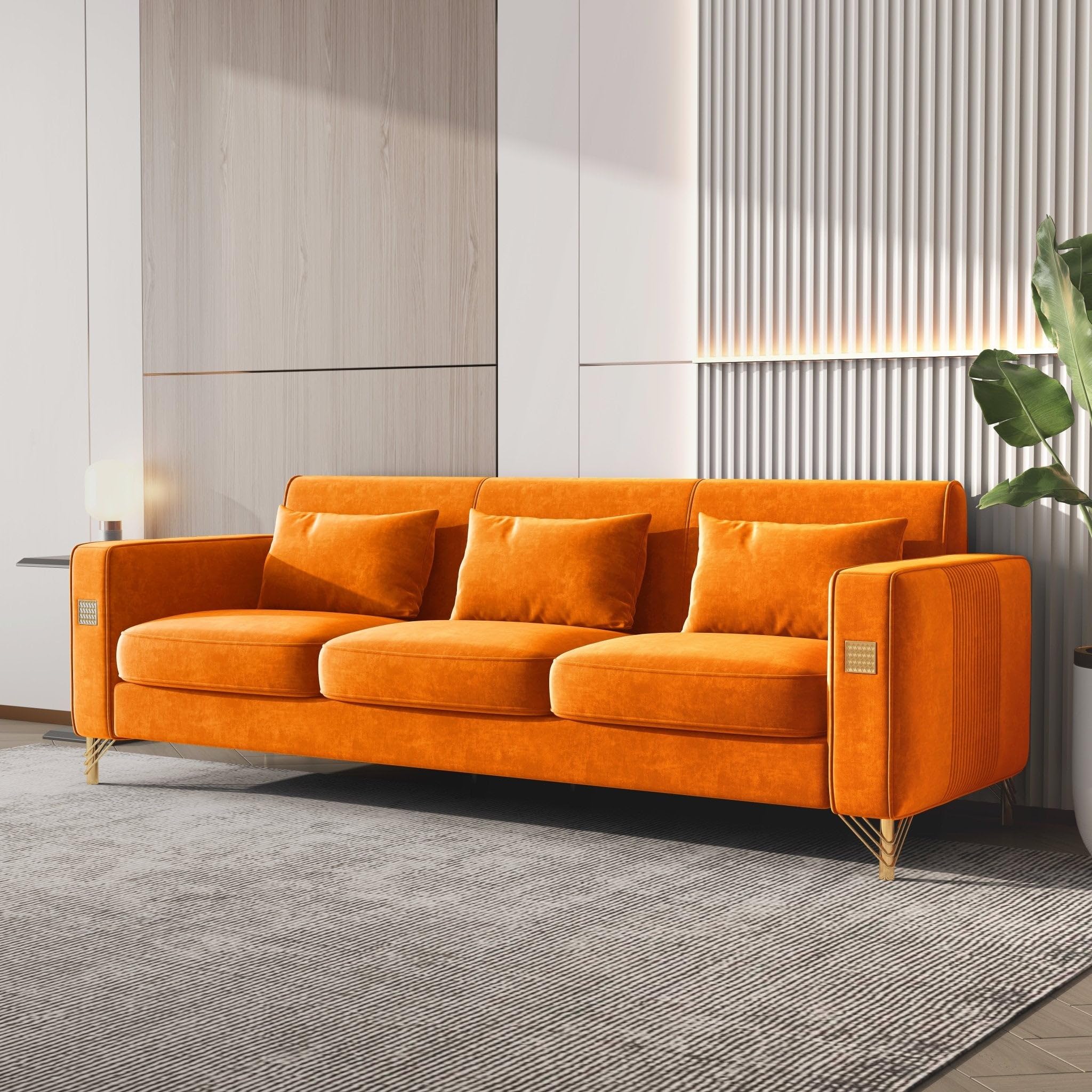 S0843 Sofa - Orange Gold - L86 61 x W31 5 x H30 71 94