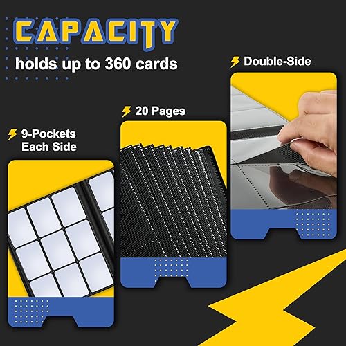 Miniatura 3 de CLOVERCAT Carpeta impermeable de 4 bolsillos para tarjetas coleccionables, soporte para exhibición de álbumes de intercambio, expandible, 400