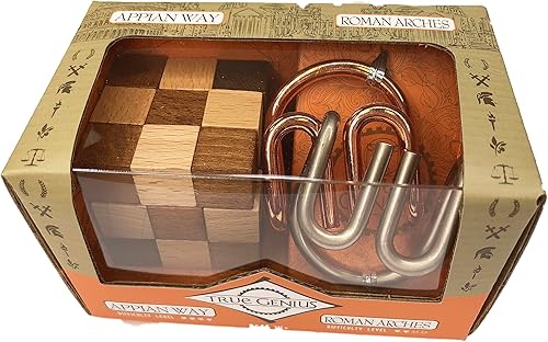 Miniatura 5 de Project Genius Mini Roman 2 unidades, rompecabezas de madera, rompecabezas 3D, desenredamiento de metal