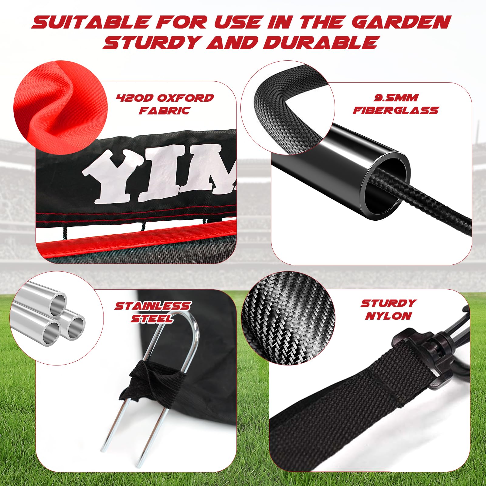 Yimore Porta Calcio Bambini, 3 In 1 Porte da Calcio per Bambini con Borsa a Mano, Porta da Calcio Pieghevole da Giardino 120 * 90 * 90 cm