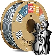 OVERTURE Matte PLA Filament 1.75mm, 1kg Spool (2.2lbs), Dimensional Accuracy +/- 0.03mm, for 3D Printer (Black-White)