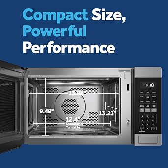 GE 4-in-1 Air Fry Countertop Microwave Oven, 1050 Watt, 1.0 Cu. Ft. | Stainless Steel, Combines Microwave, Air Fry, Convection, and Broil, Child Lock Technology, 4 Convenience Cook Settings
