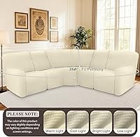 Vista 8 de ALIECOM Fundas impermeables para sofá seccional reclinable para sofá seccional reclinable elástico en forma de L, fundas de esquina lavables