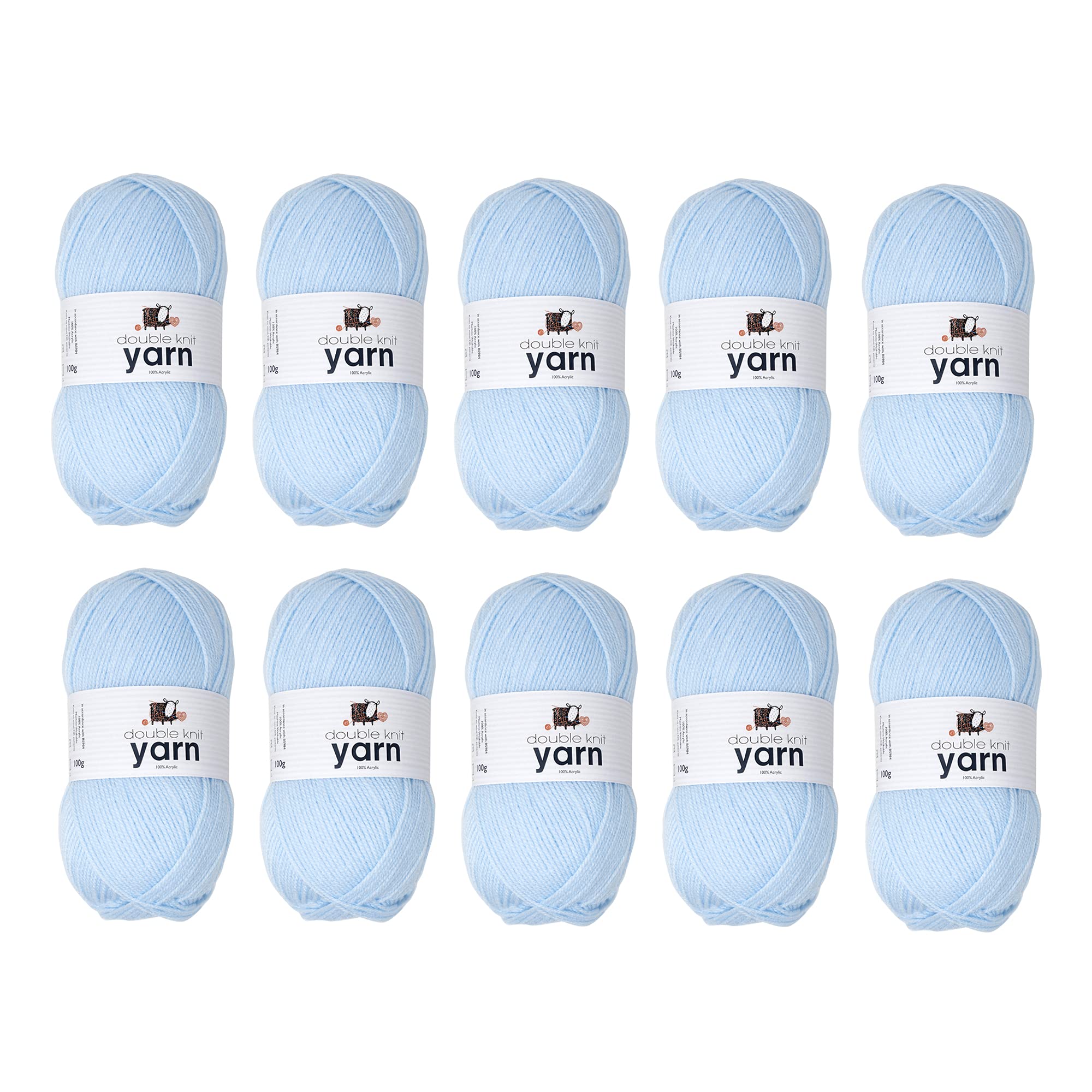 KORBOND DK Black Yarn - 100g Acrylic Wool - Lightweight, Hypoallergenic & Durable Double Knit Crochet Yarn Knitting Wool (290m Total) — view 88