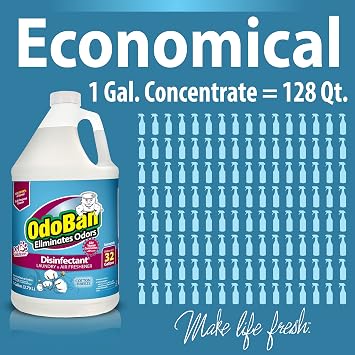 OdoBan Disinfectant Concentrate and Odor Eliminator, Made in the USA, Cotton Breeze Scent, 4 Gallons