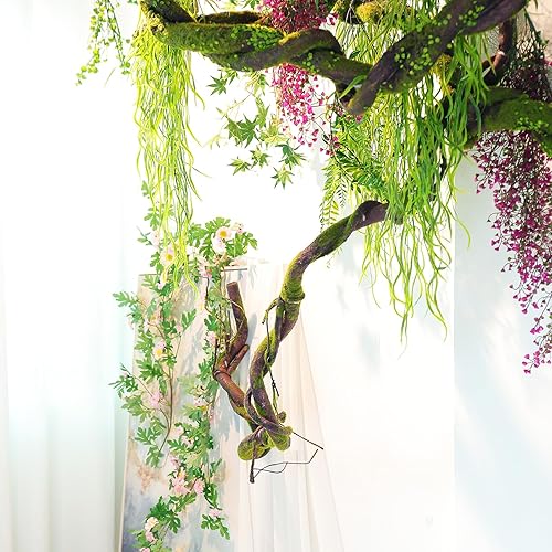 Miniatura 5 de Ramas de árbol artificiales suaves de espuma EVA mediana de 70.86 pulgadas, ramas de tronco grueso, enredaderas falsas de liana, guirnalda de ratán
