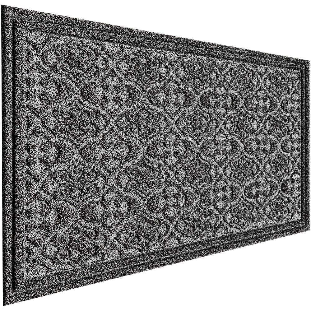 MAT 7-BANQUET Outdoor Door Mat for Front Door 36 x 59 inch Welcome Mat Debris Mud Trapper Outside Rubber Floor Mat Rug Large Extra Thick Textured Outdoor Mat for Entryway Frontgate Waterproof Gray
