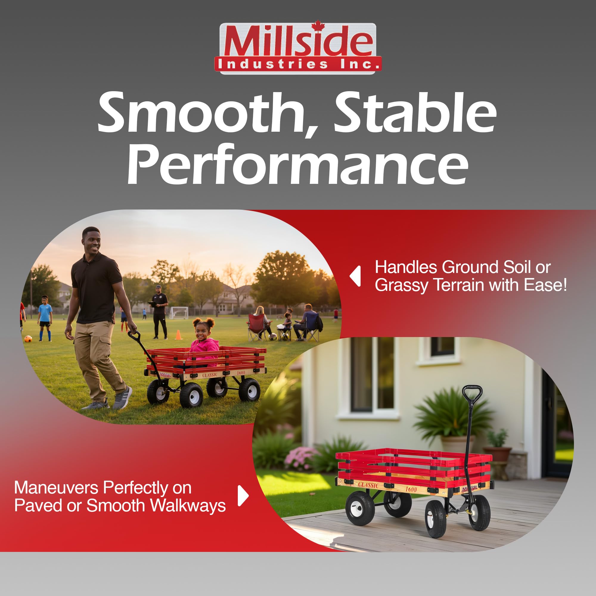 Amazon.com: Millside Industries Classic Wood Wagon with Red