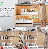 Kitstorack Teleszkópos Fiók - Kihúzható Konyhai Tárolópolc 43×25×8 cm, Fehér, Fúrás Nélkül Telepíthető Szekrényrendező, Erős Teherbírású Acél 6