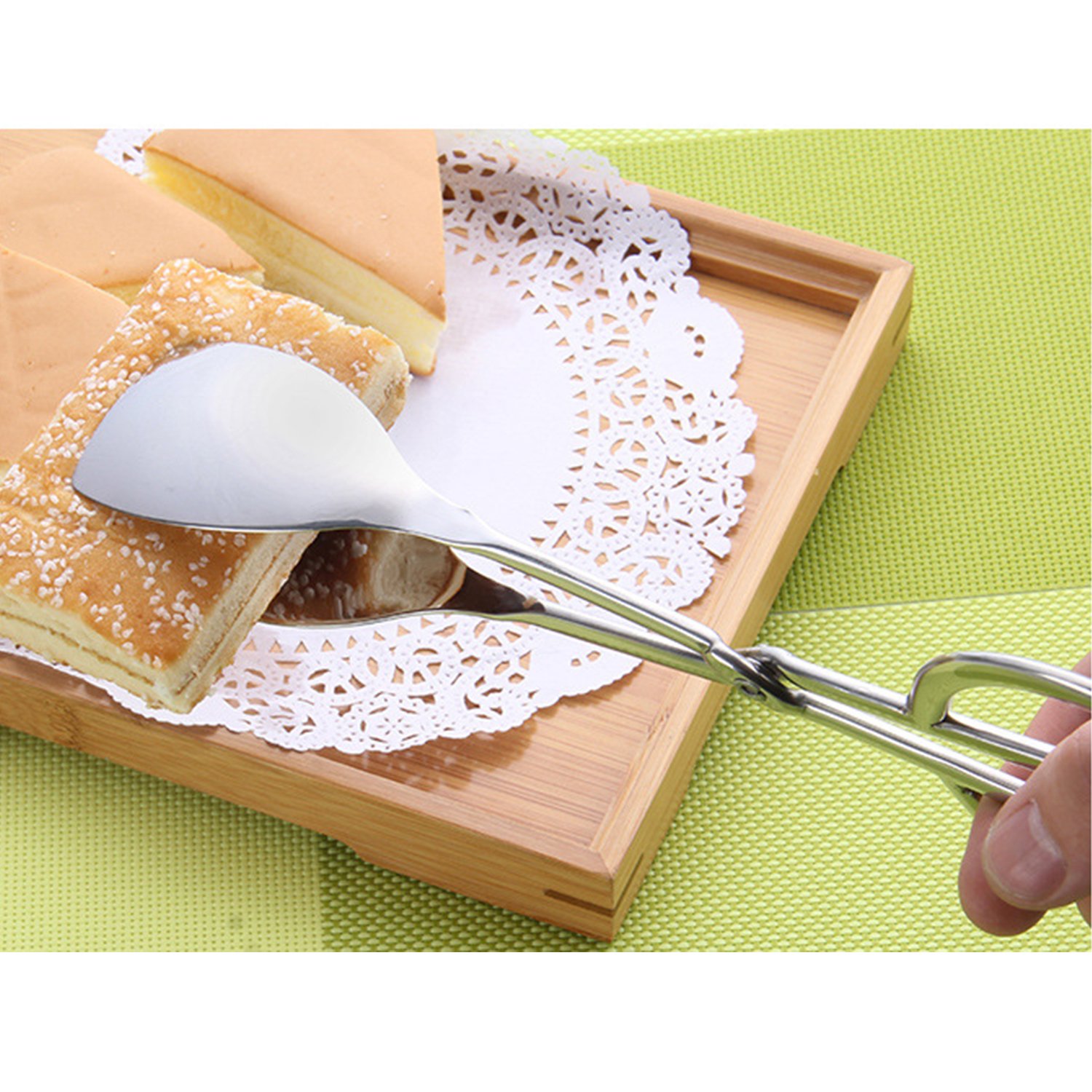 Pinzas de Comida Astarye Paquete de 2 de Acero Inoxidable Barbacoa Cocina Pinzas de Cocina Utensilio para Servir Galletas Pinzas Pastel Accesorios de Cocina